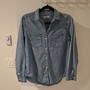 Outerknown Women's 100% Organic Cotton Blue Chambray Utility Shirt (Size XS)